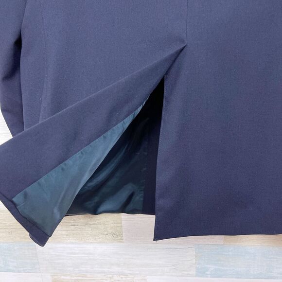 Jos A Bank Kent Hopsack Blazer Navy Blue Gold Buttons Wool Single Vent Mens 46L - Picture 8 of 12